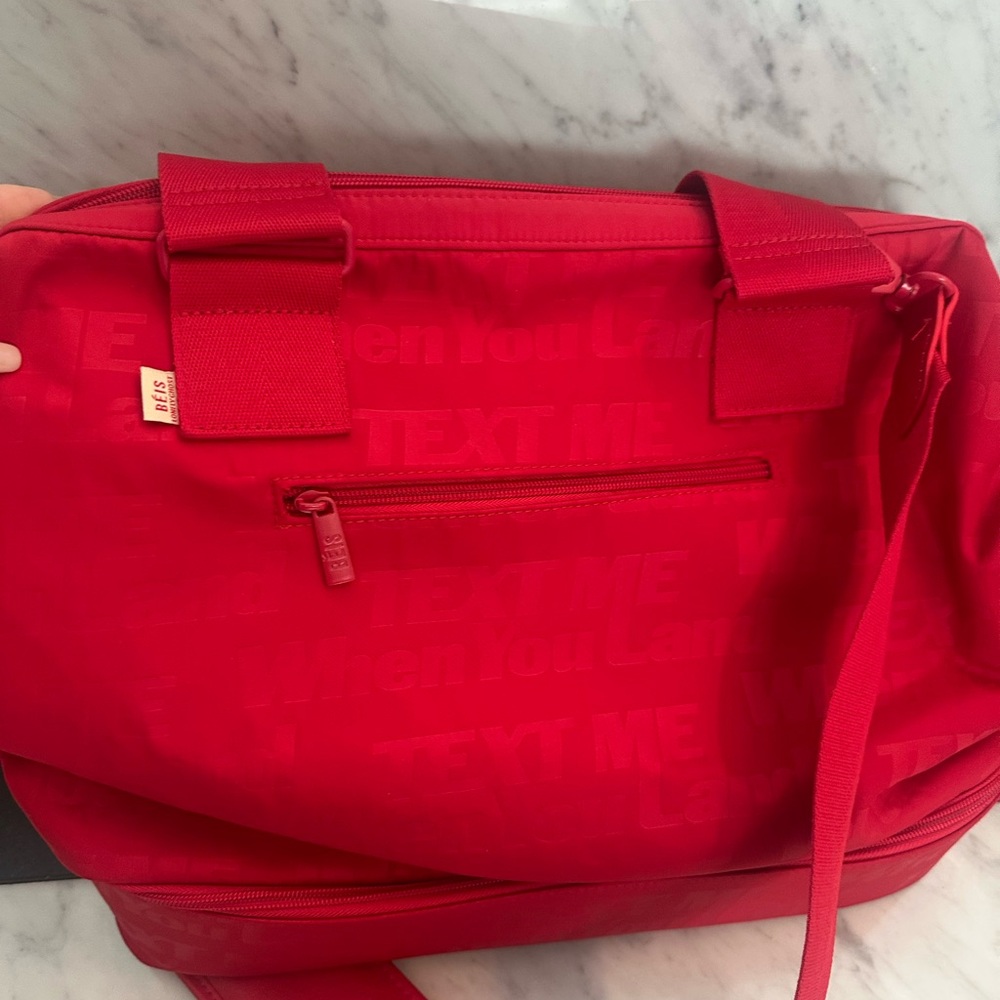Red mini weekender by Beis - Text Me When You Land - Picture 2 of 7